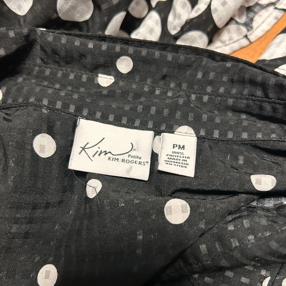 Kim Rogers Black and White Polka Dot Button Down Shirt - Picture 3 of 6
